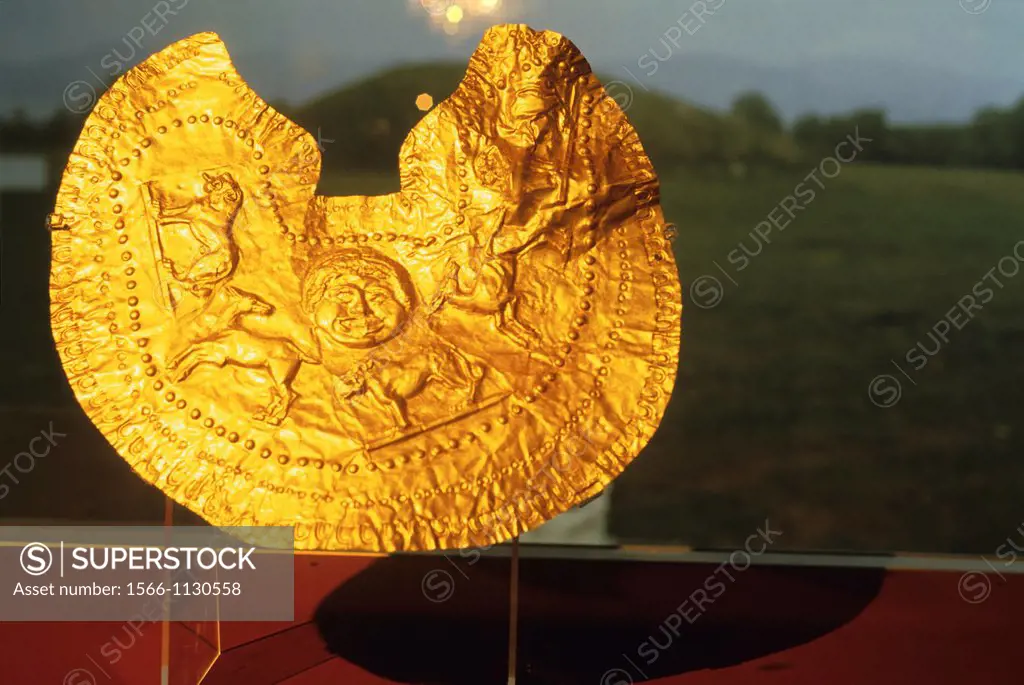 golden Thracian breastplate, National Historical Museum, district of Boyana, Sofia, Bulgaria, Europe