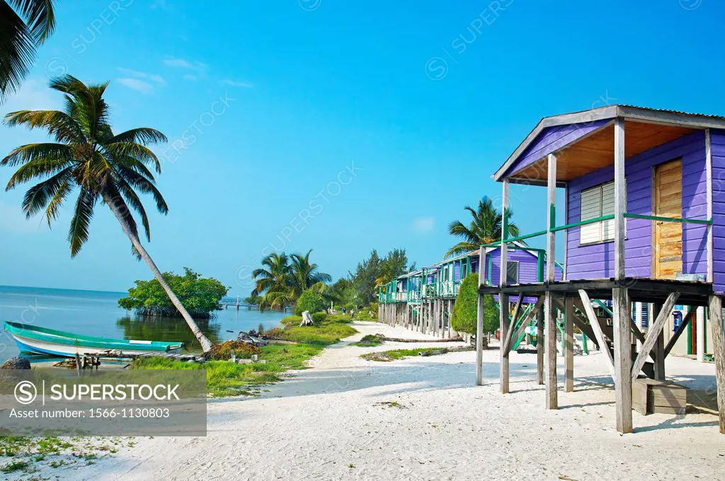 Beach Cabañas Caye Caulker Belize.