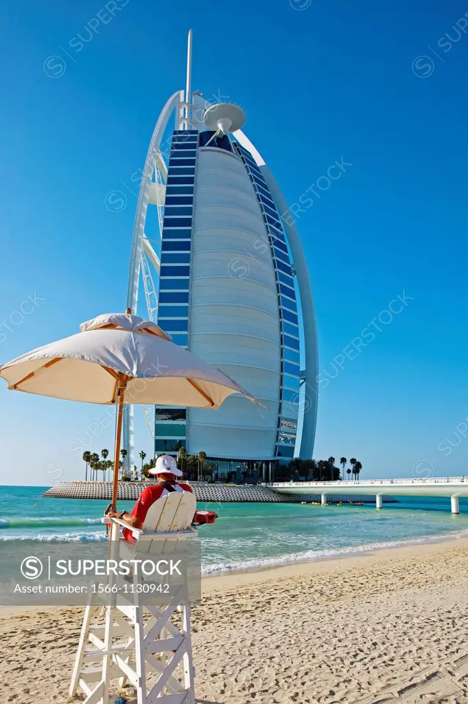 Burj Al Arab hotel, Dubai City, Dubai, United Arab Emirates, Middle East.