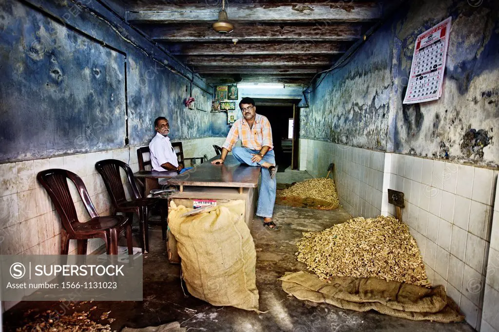Ginger warehouse, Fort Cochin, Kochi, Cochin, Kerala, India.