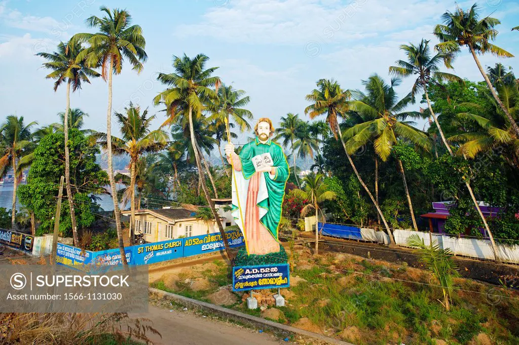 Christian billboard, near Kochi, Cochin, Kerala, India.