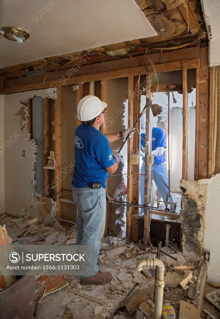 Ypsilanti, Michigan - Volunteers from Ford Motor Co  renovate a foreclosed house for Habitat for Humanity