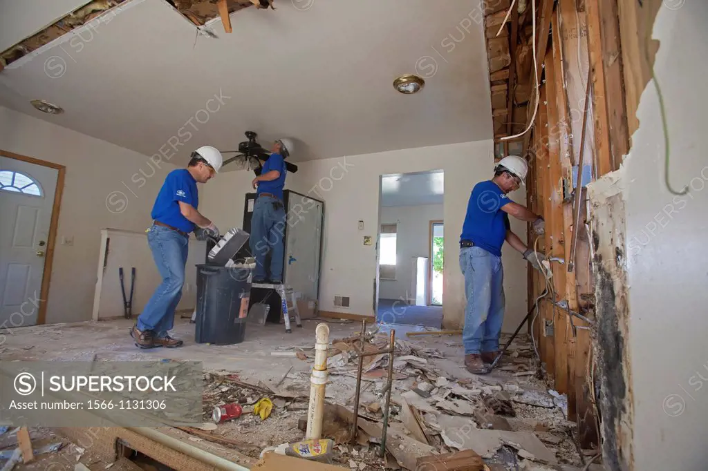 Ypsilanti, Michigan - Volunteers from Ford Motor Co  renovate a foreclosed house for Habitat for Humanity