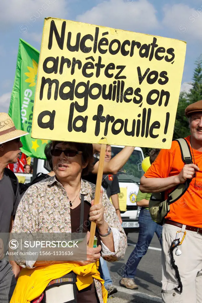 Protest against Nuclear power station, Ain, Bugey, Saint-Vulbas, Rhône-Alpes, France