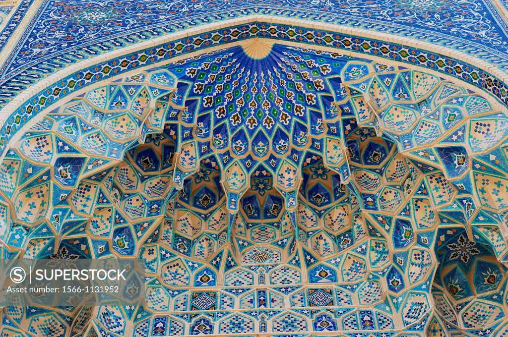 Uzbekistan, Samarkand, Unesco World Heriatge, Chah I Zinde necropolis, detail