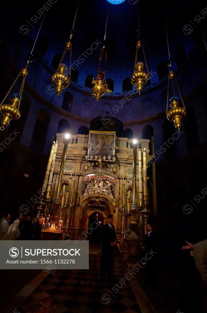 Edicule of the Tomb of Christ in the Church of the Holy Sepulchre, Jerusalem  Israel.