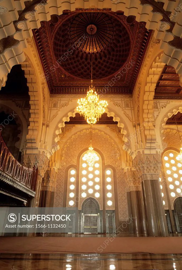 inside the Hassan II Mosque, Casablanca, Morocco, North Africa