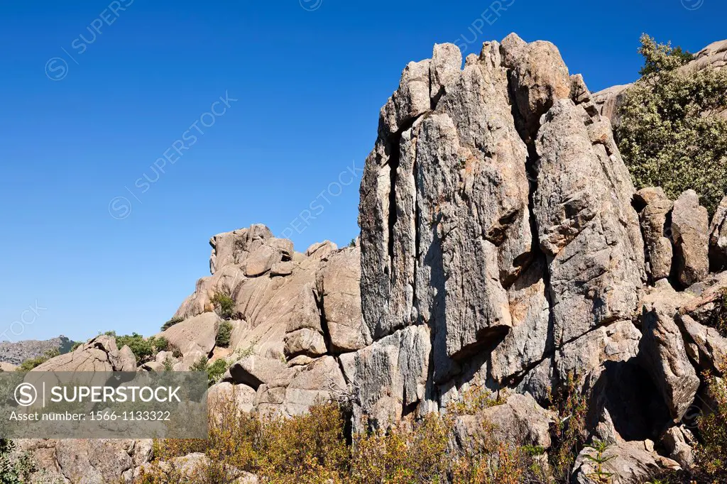 Cliffs in the Pedriza  Parque Regional de la Cuenca Alta del Manzanares  Sierra de Guadarrama  Manzanares el Real  Madrid  Spain