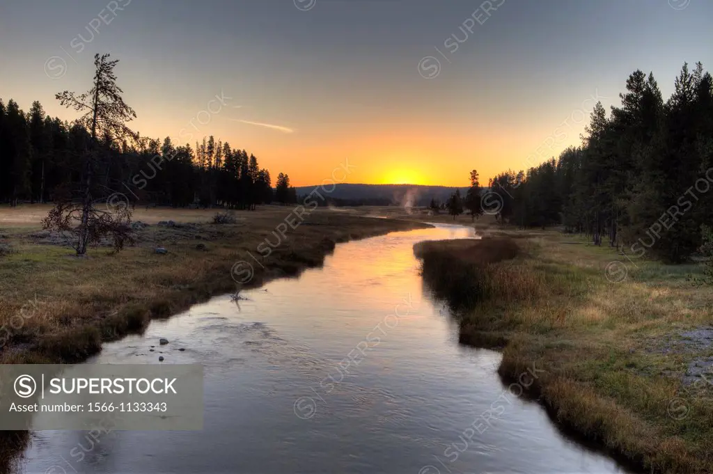 Nez Perce Creek in the Morning, Yellowstone National Park, Wyoming, USA