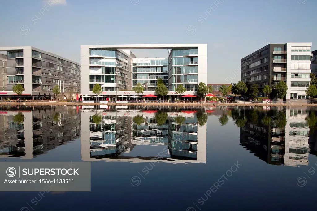 modern architecture at Duisburg Inner Harbour, Duisburg, North Rhine-Westphalia, Germany, Europe