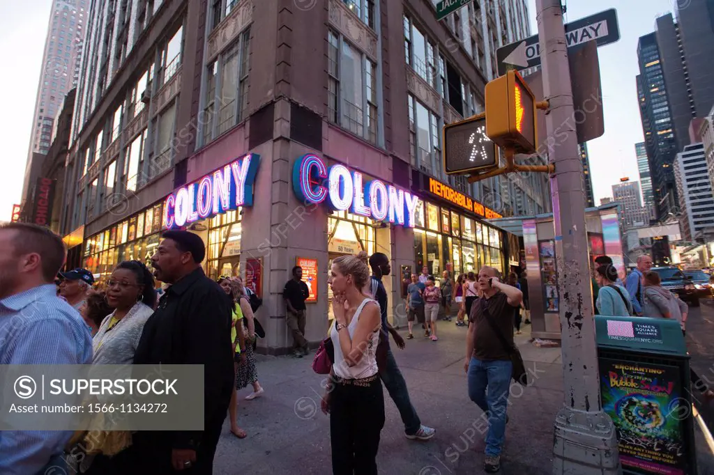 The Colony music store on Broadway in the Theater District The store, which has been in business 64 years, a major source of sheet music and cd´s, dvd...
