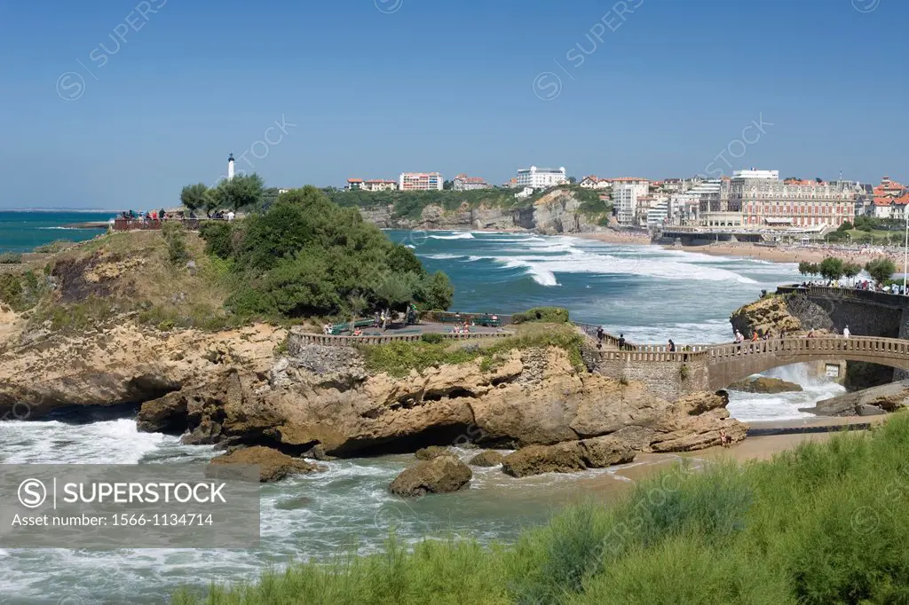 Small Coves At Waterfront Biarritz Pyrenees Atlantiques Aquitane France