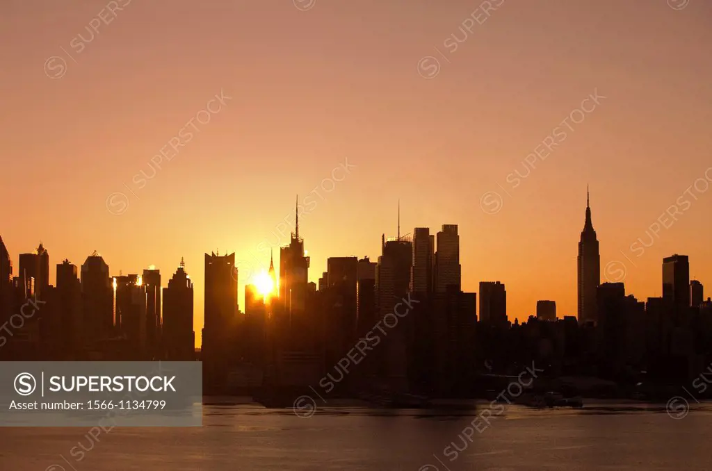 Midtown Skyline Hudson River Manhattan New York USA