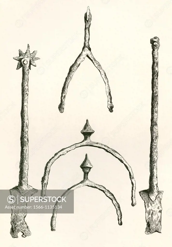 Spurs dating from c 1460 from the Tower Collection  From The British Army: It´s Origins, Progress and Equipment, published 1868