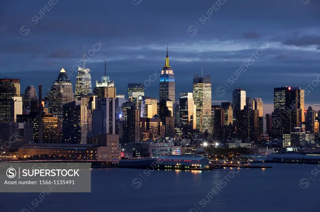 Midtown Skyline Hudson River Manhattan New York City USA