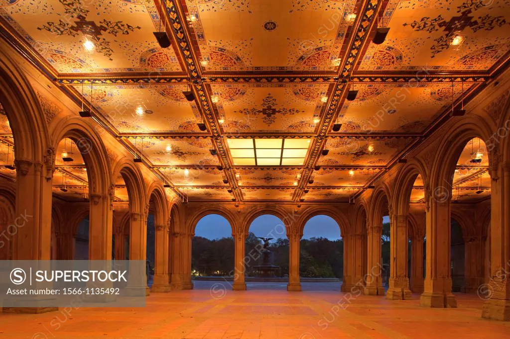 Minton Tile Ceiling Bethesda Terrace Arcade Central Park Manhattan New York City USA