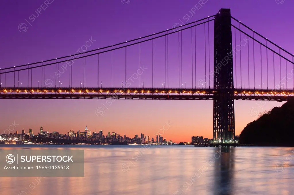 George Washington Bridge Hudson River Manhattan New York City USA