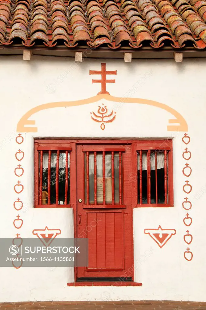 Mission door, Mission San Antonio de Pala, Pala Indian Reservation, California
