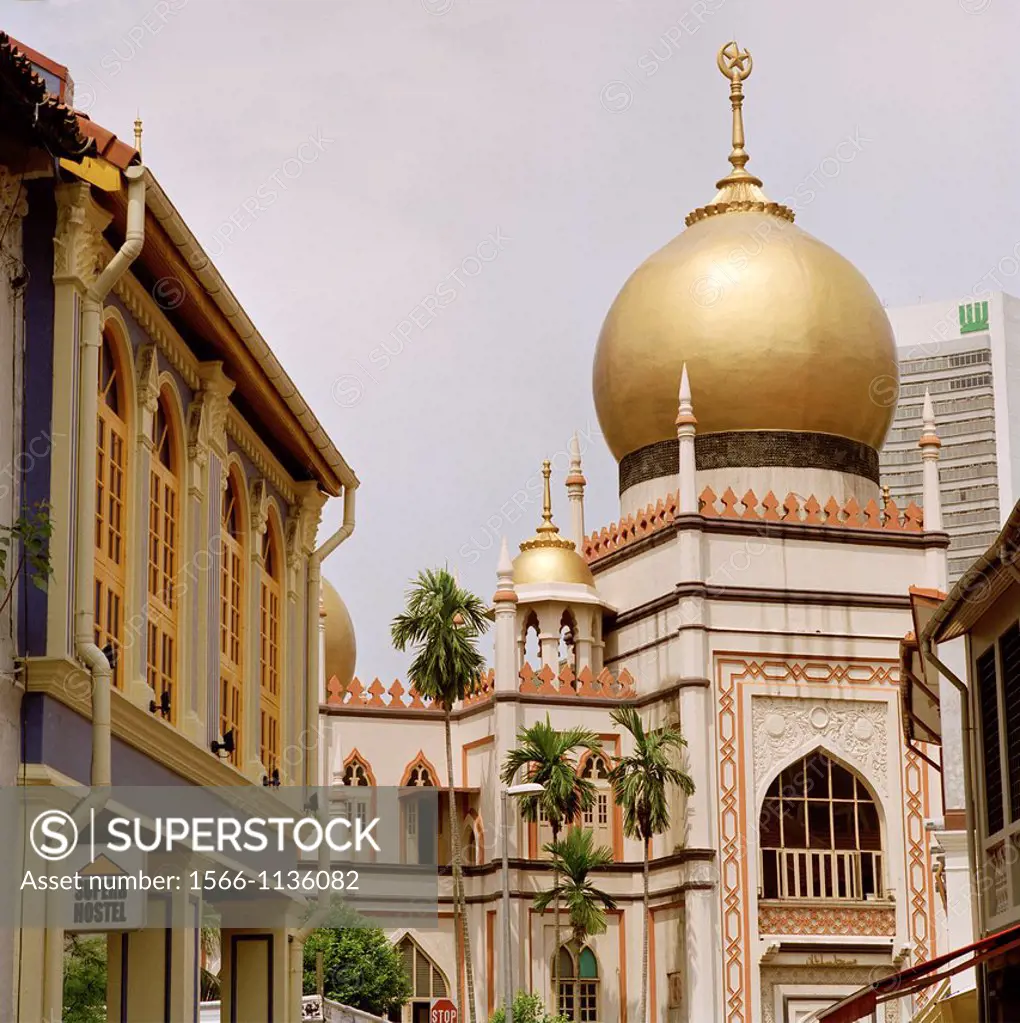 Sultan Mosque in the Arab Quarter, or Kampong Glam, in Singapore in Southeast Asia Far East.