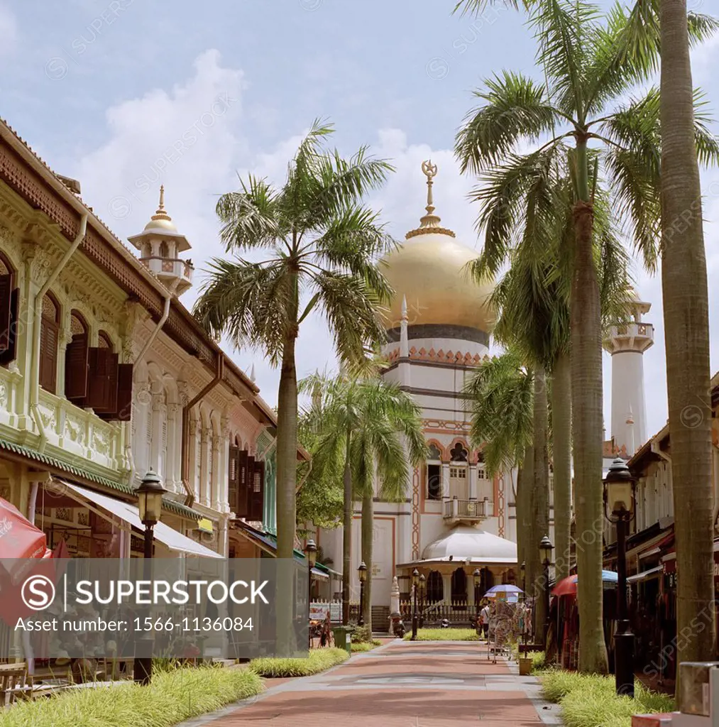 Sultan Mosque in the Arab Quarter, or Kampong Glam, of Singapore in Southeast Asia Far East.