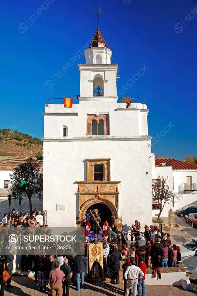 Parish Church of San Sebastian -15th century, Procession of San Diego, San Nicolas del Puerto, Seville-province, Spain