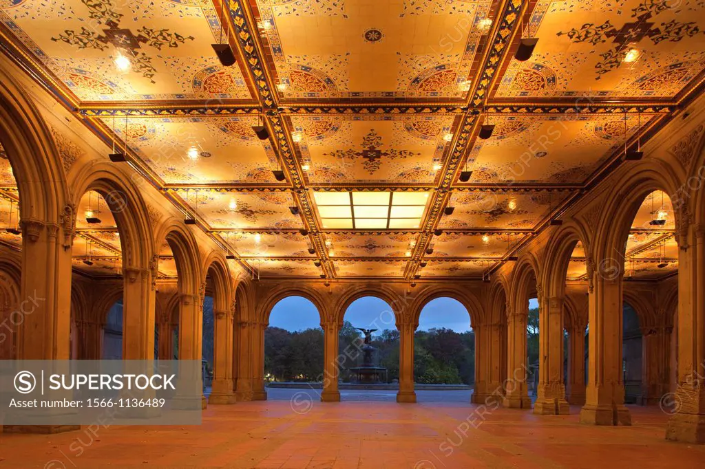 Minton Tile Ceiling Bethesda Terrace Arcade Central Park Manhattan New York City USA