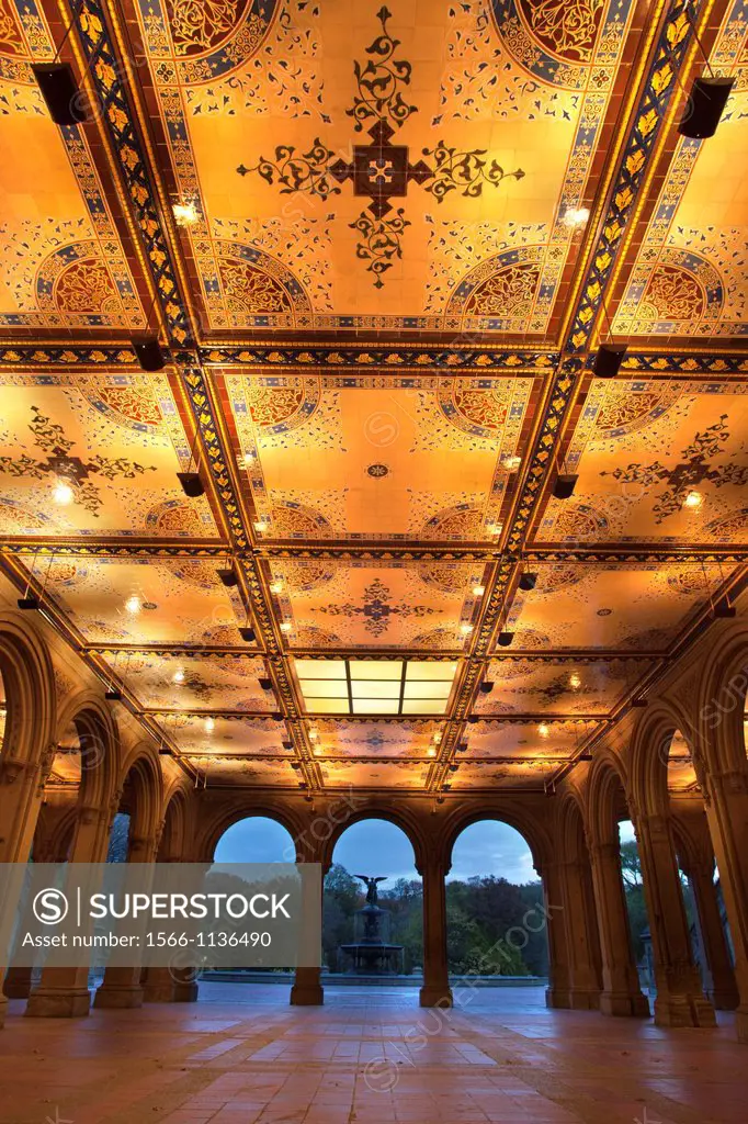 Minton Tile Ceiling Bethesda Terrace Arcade Central Park Manhattan New York City USA