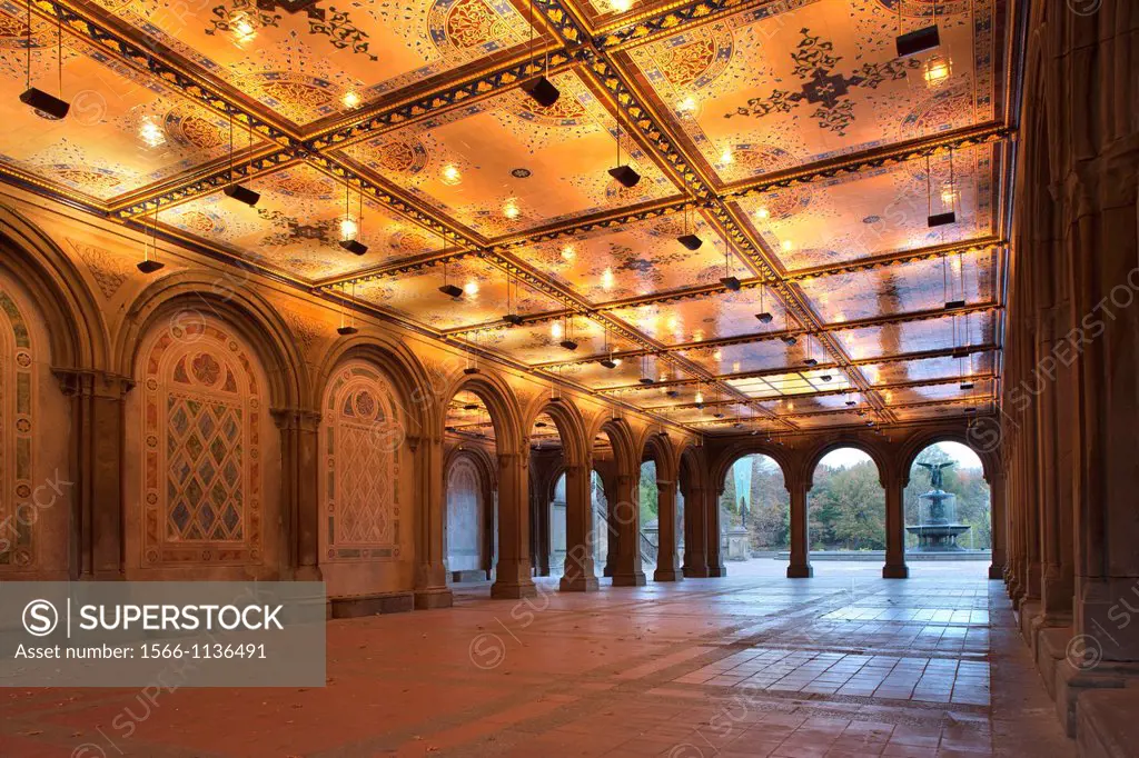 Minton Tile Ceiling Bethesda Terrace Arcade Central Park Manhattan New York City USA
