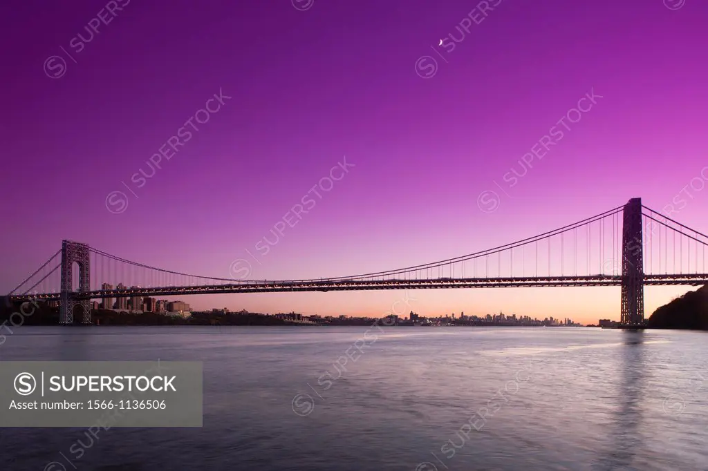 George Washington Bridge Hudson River Manhattan New York City USA