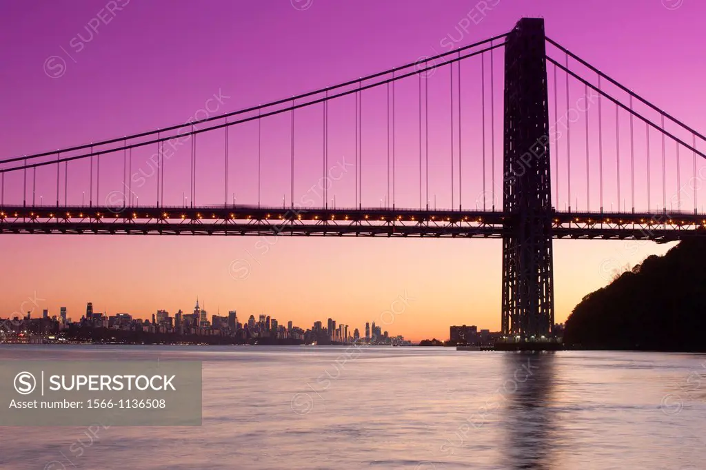 George Washington Bridge Hudson River Manhattan New York City USA