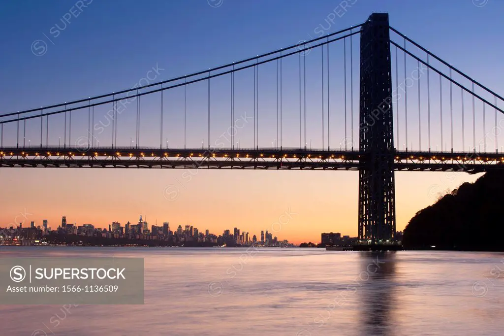 George Washington Bridge Hudson River Manhattan New York City USA