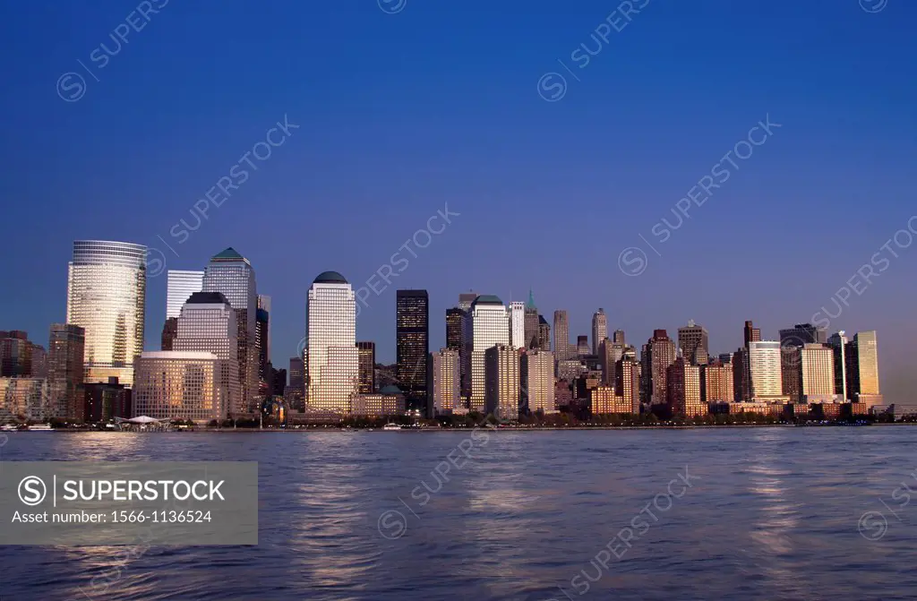 Downtown Skyline Hudson River Manhattan New York City USA