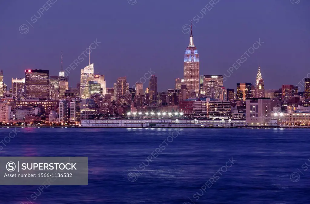 Empire State Building Midtown Skyline Hudson River Manhattan New York City USA
