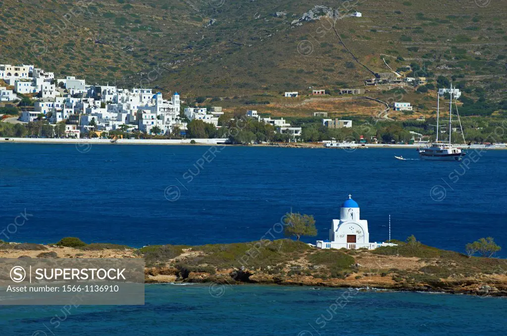 Greece, Cyclades islands, Amorgos, Katapola bay, Agios Panteleimon church