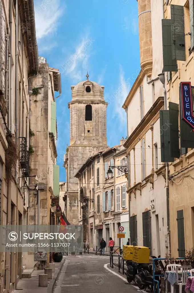 Bell Tower of Saint Julien Church, Arles, France, Bouches du Rhône, Provence, France