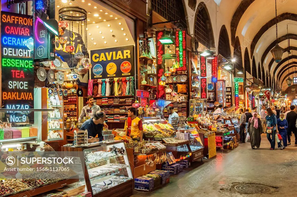Egyptian bazaar, Covered alley, Istanbul, Turkey
