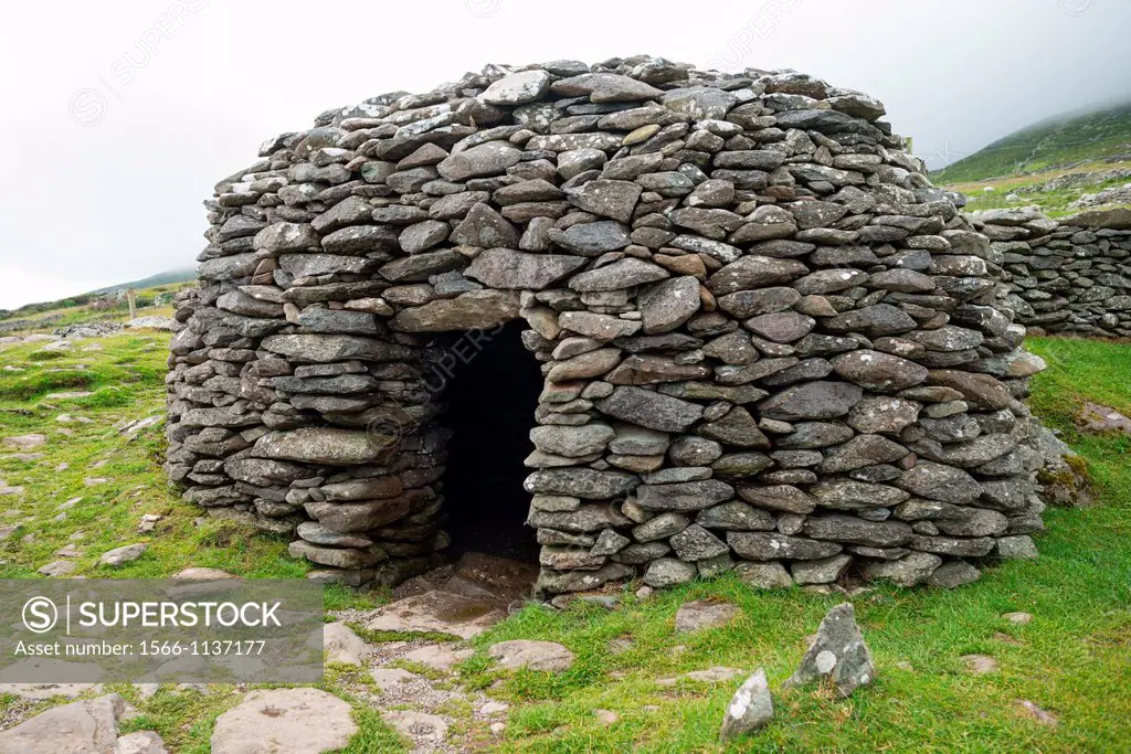 Prehistoric Beehive Hut Dingle Peninsula County Kerry Ireland Eire Irish prehistory freestone construction dry stone