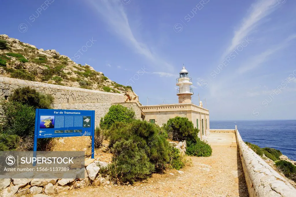Tramuntana lighthouse, 1907, Natural Park Dragonera, Dragonera Island, Sierra de Tramuntana Majorca Balearic Islands Spain