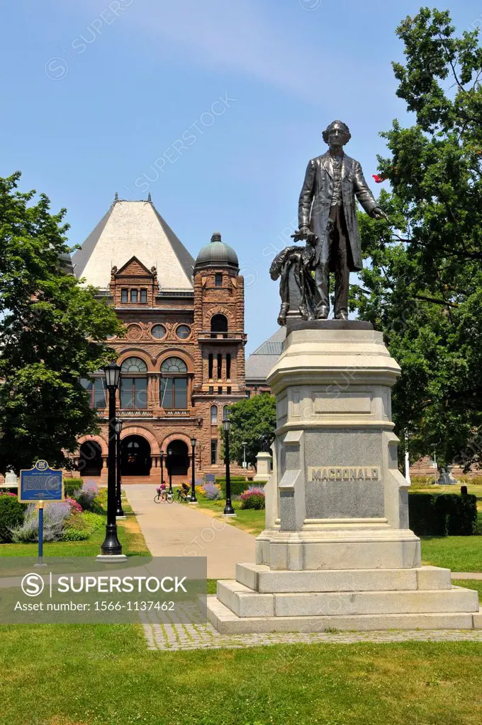 John MacDonald Statue Legislative Assembly Queen´s Park Toronto Ontario Canada Capital City first prime minister of Canada