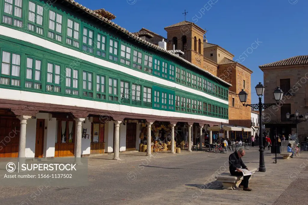 Plaza Mayor Main Square, Almagro, Ciudad Real province, Route of Don Quixote, Castilla-La Mancha, Spain, Europe.