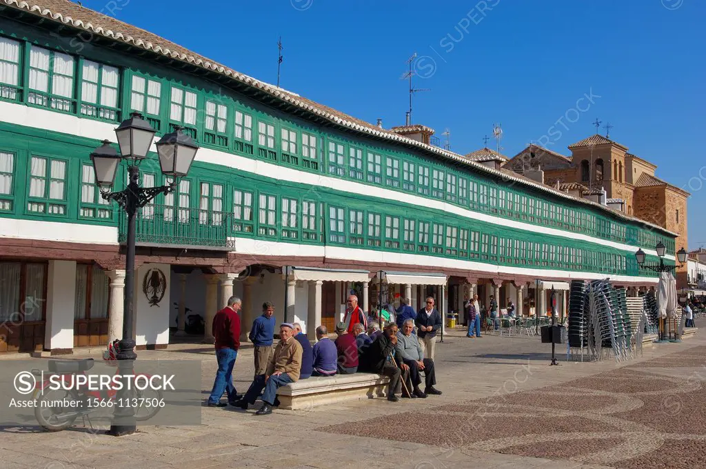 Plaza Mayor Main Square, Almagro, Ciudad Real province, Route of Don Quixote, Castilla-La Mancha, Spain, Europe.