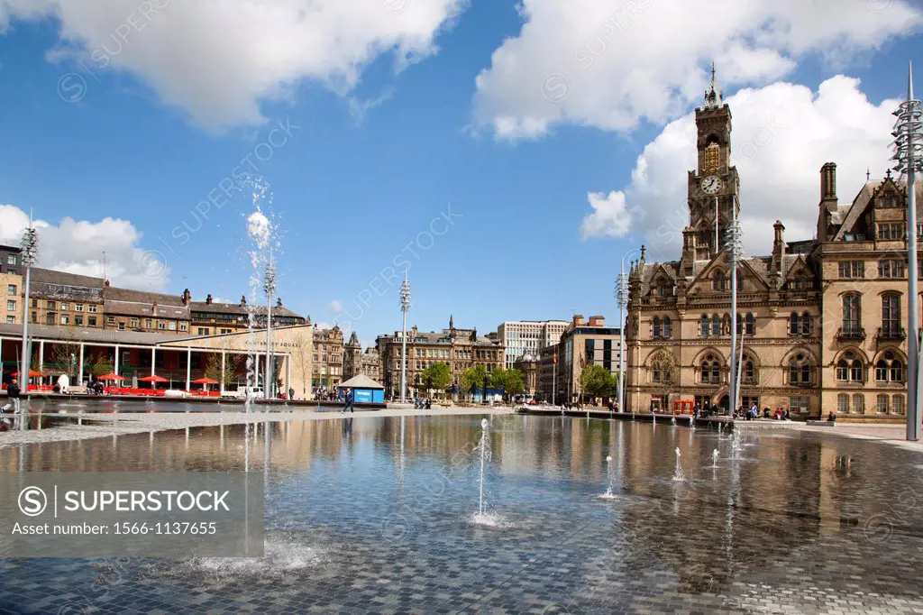 City Park Pool and Fountains City of Bradford West Yorkshire England