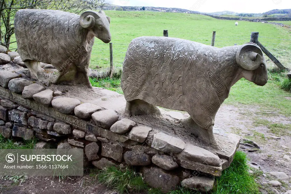 Sheep Sculpture near Low Force Upper Teesdale County Durham England
