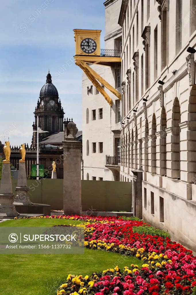 Leeds Town Hall and Civic Hall Leeds West Yorkshire UK