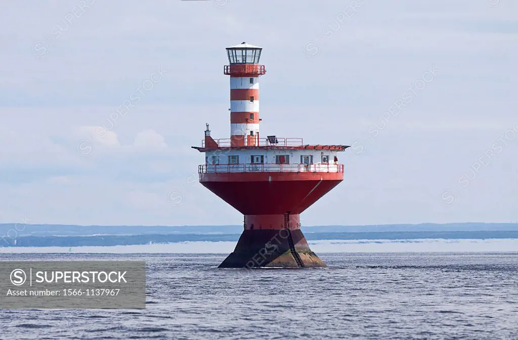 One of the most dangerous shoals in the St  Lawrence River is found near Tadoussac, Quebec, off mouth of Saguenay River  The cylindrical tower with re...