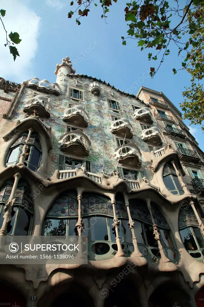 Casa Batllo, Antoni Gaudi, Barcelona, Catalunya, Spain
