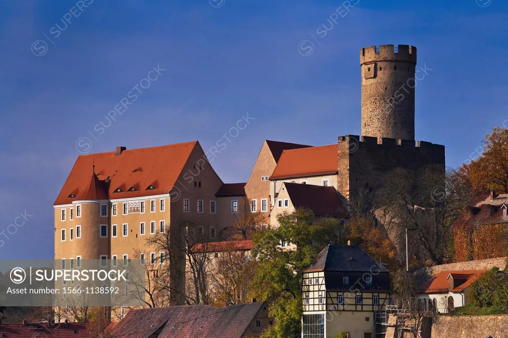 Romanic Gnandstein castle, built in the 13th century, Kohren-Sahlis, administrative district Leipzig, Saxony, Germany, Europe