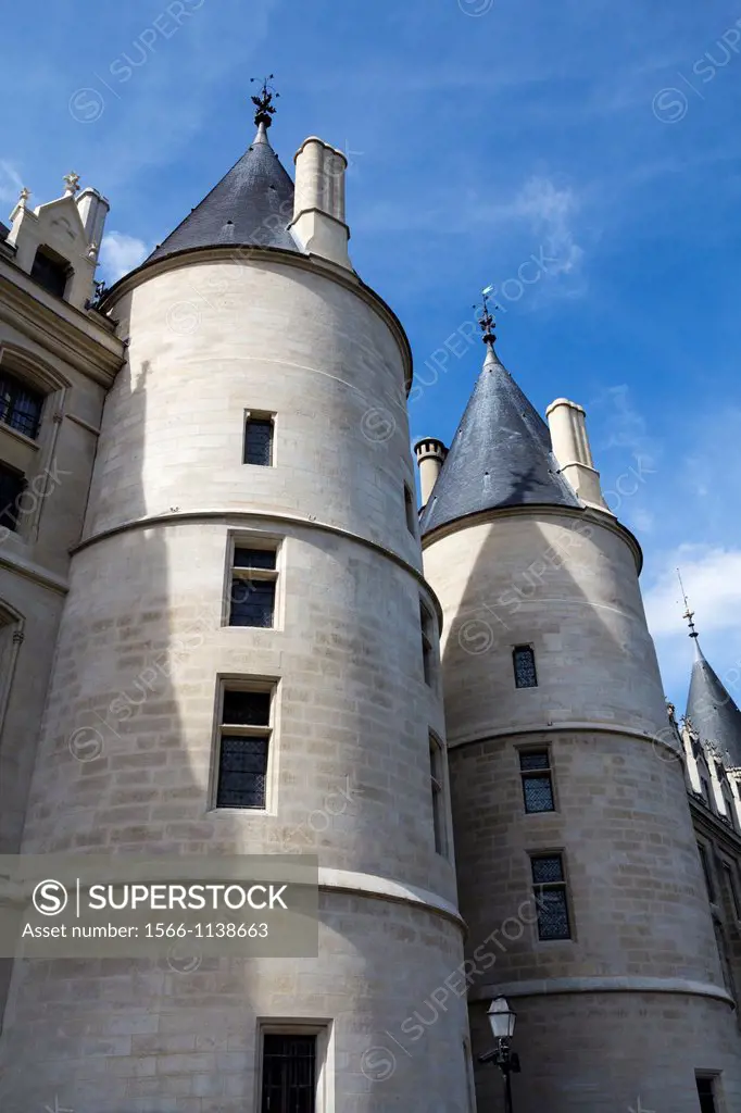Medieval towers of La Conciergerie in Paris, France