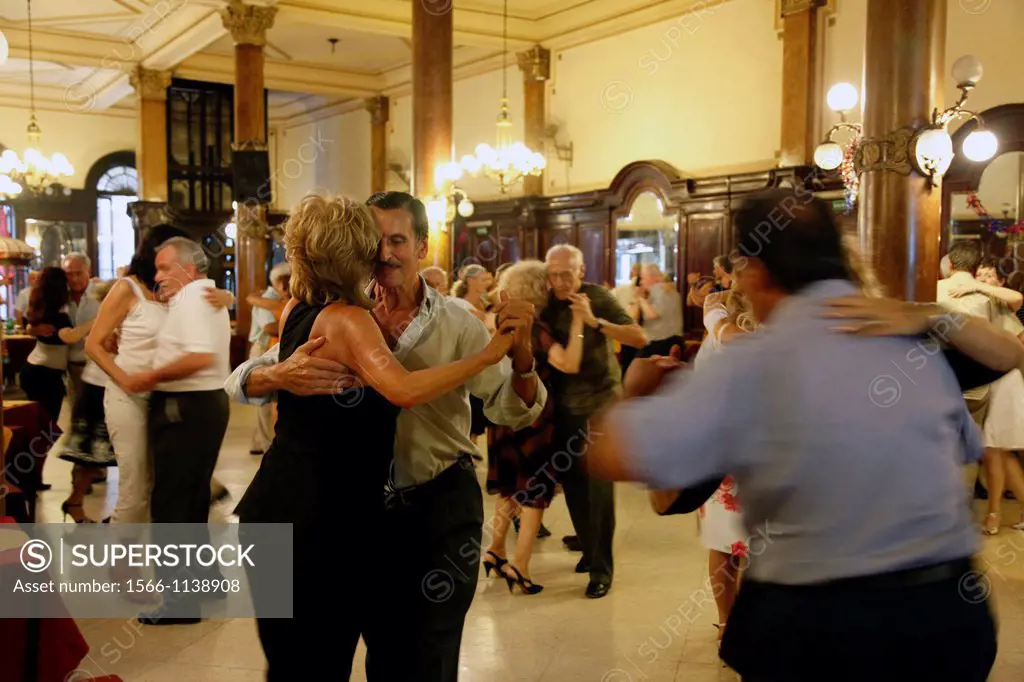 People dancing tango at Confiteria Ideal, Buenos Aires, Argentina