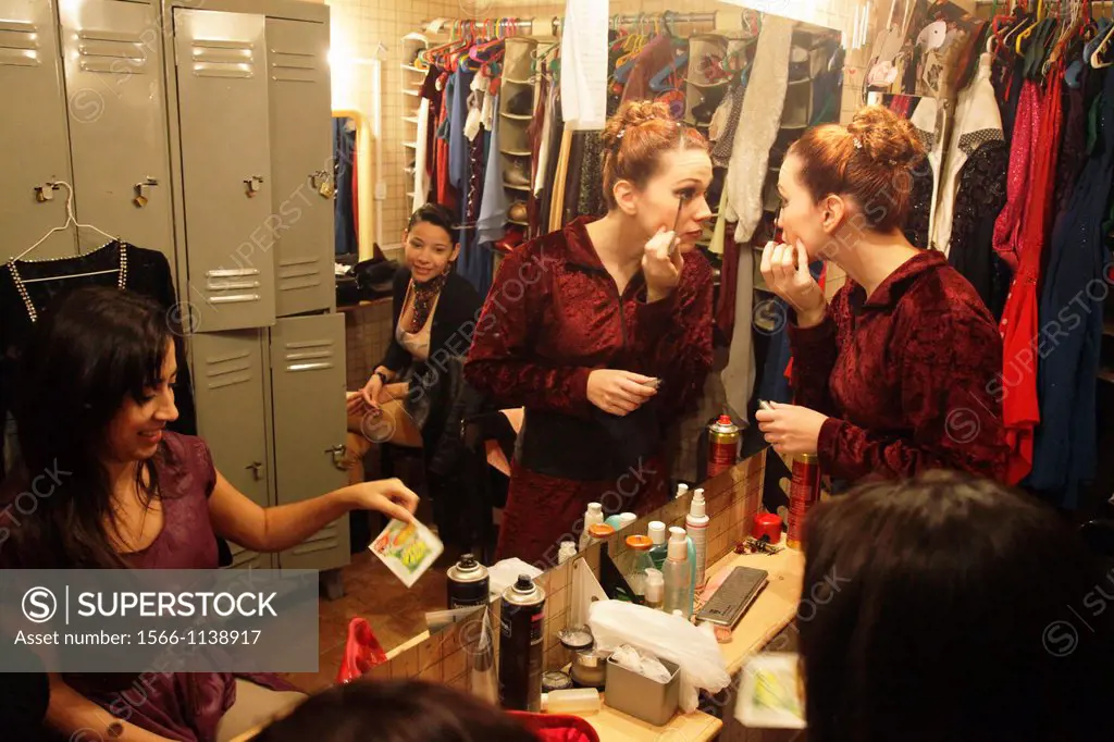 Dacers prepearing at the dressing room for a Tango show at Esquina Homero Manzi, Buenos Aires, Argentina